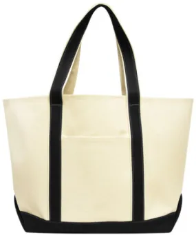 16 oz. xl cotton canvas carmel boat tote - natural/black Case of 24