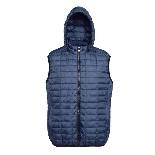 2786 Mens Honeycomb Zip Up Hooded Gilet/Bodywarmer