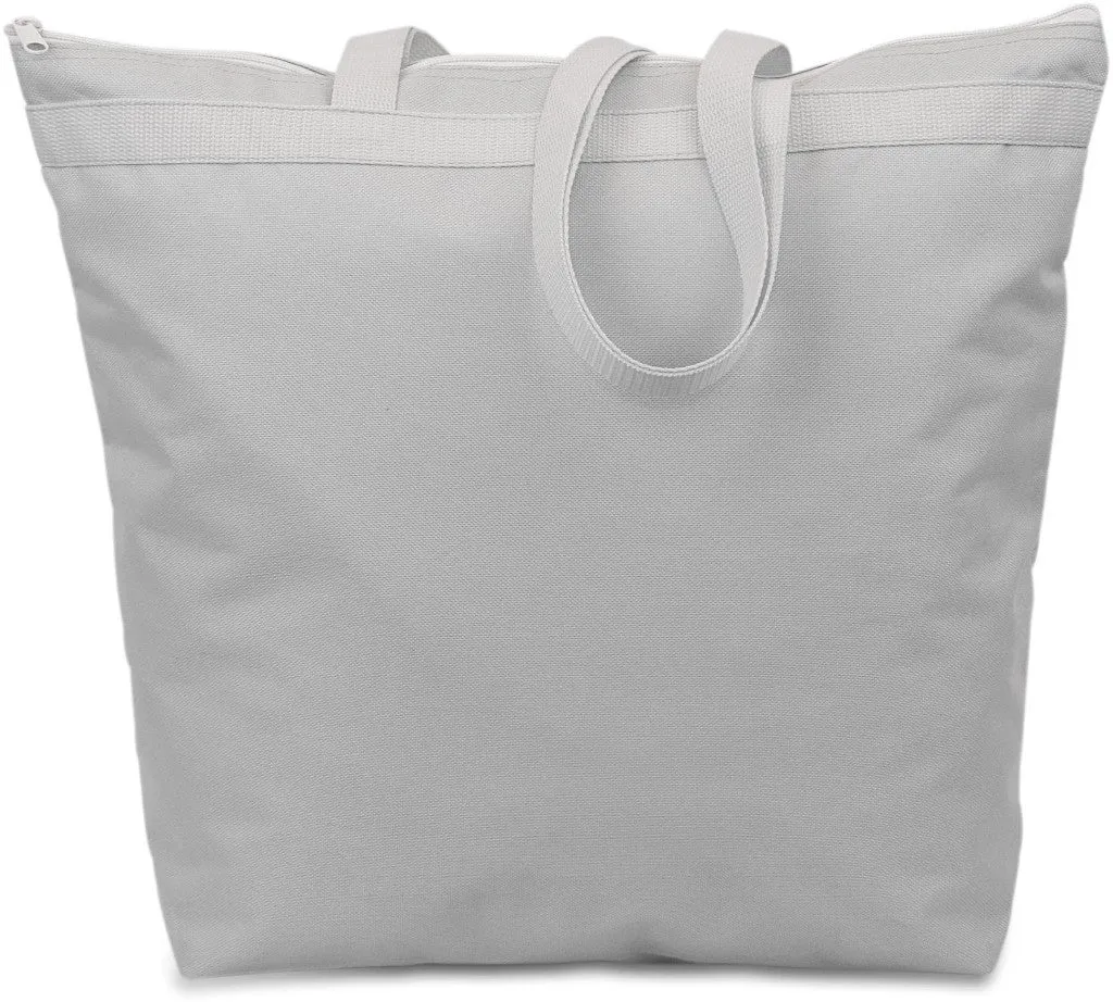 600 denier polyester large tote - grey Case of 48