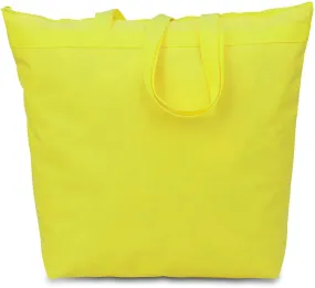 600 denier polyester large tote - safety green Case of 48