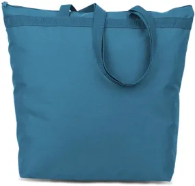 600 denier polyester large tote - turquoise Case of 48