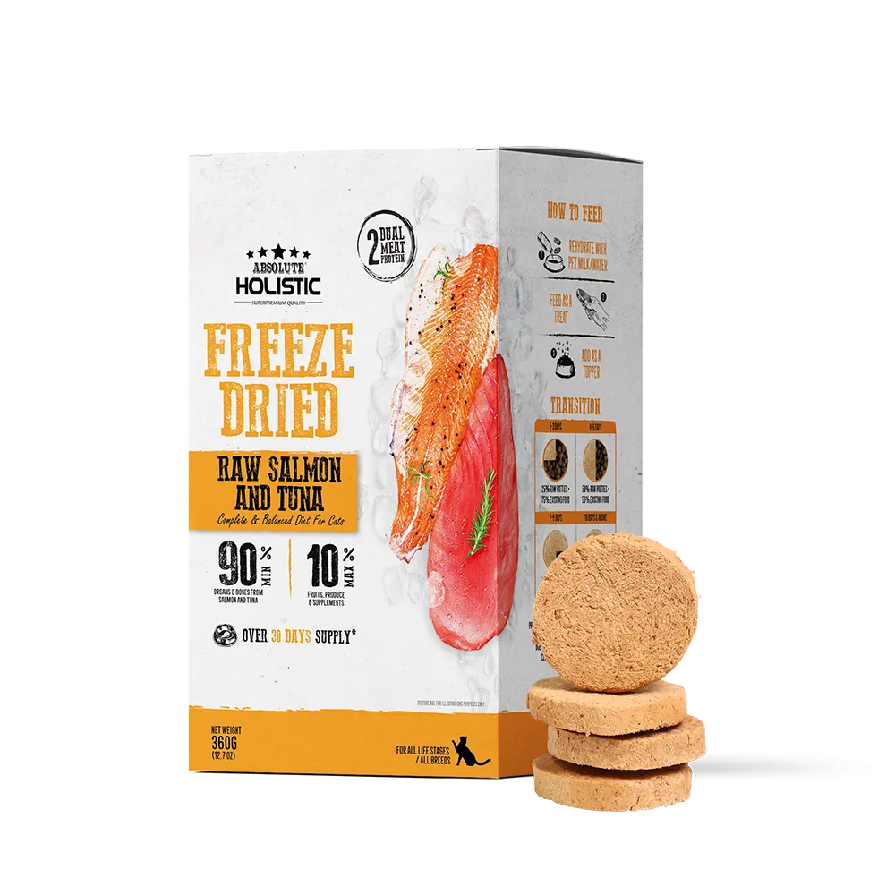 Absolute Holistic Cat Freeze Dried Raw Patties Salmon & Tuna 12.7oz