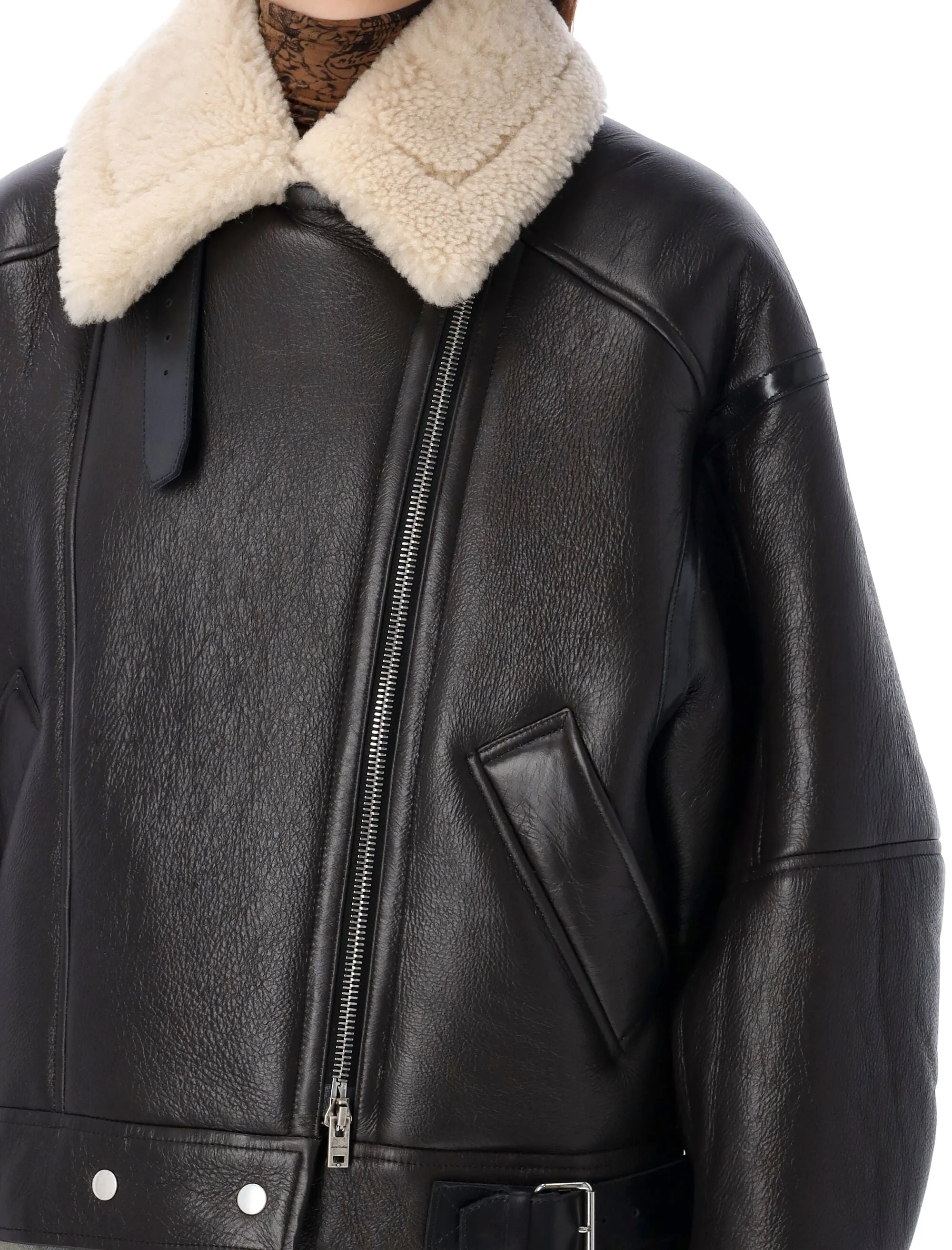 ACNE STUDIOS Oversized Shearling Leather Jacket