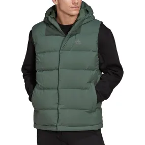 adidas Helionic Hooded Mens Down Gilet - Green