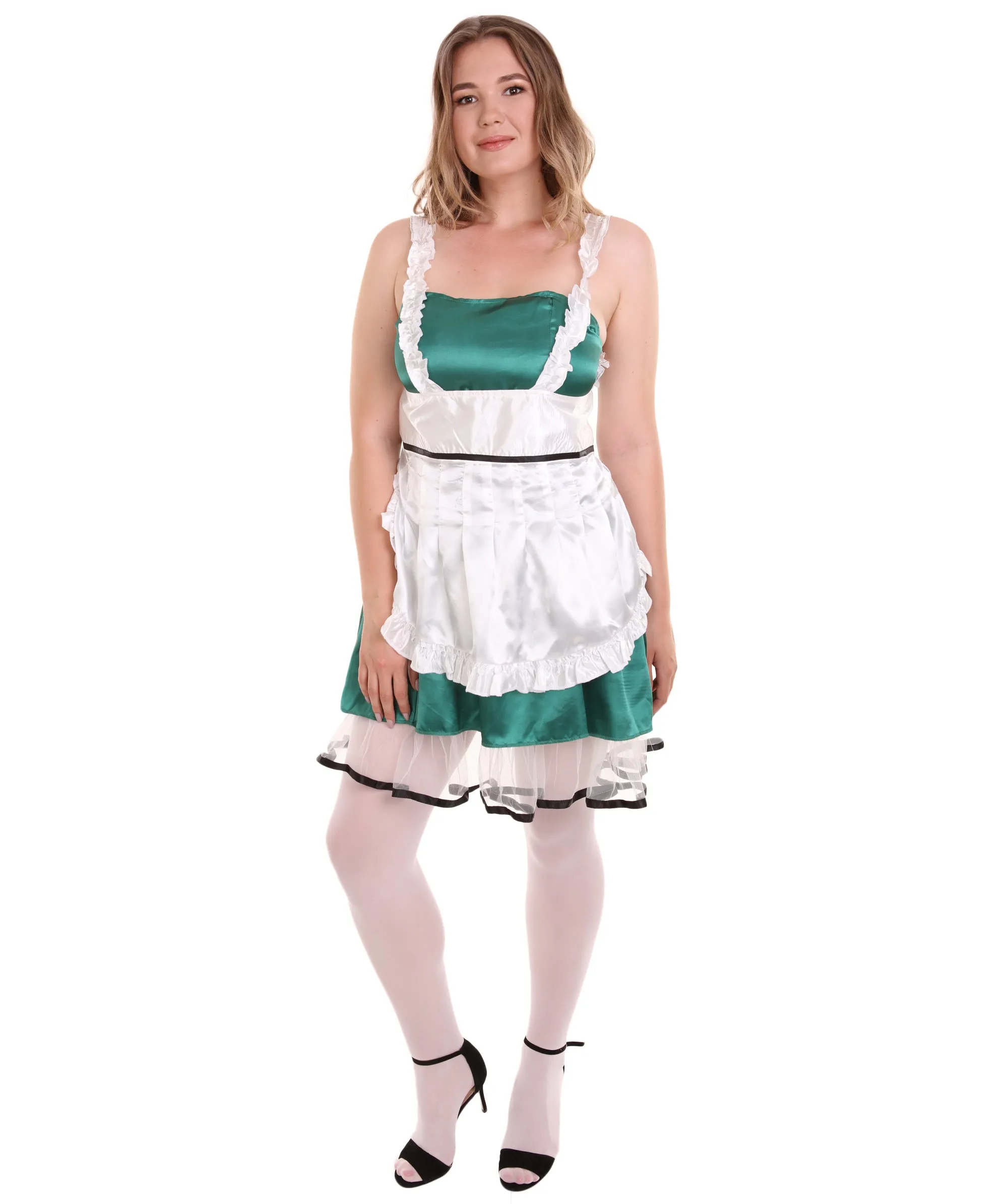 Adult Women's Sexy French Maid Uniform Costume | Dark Green Cosplay Costume