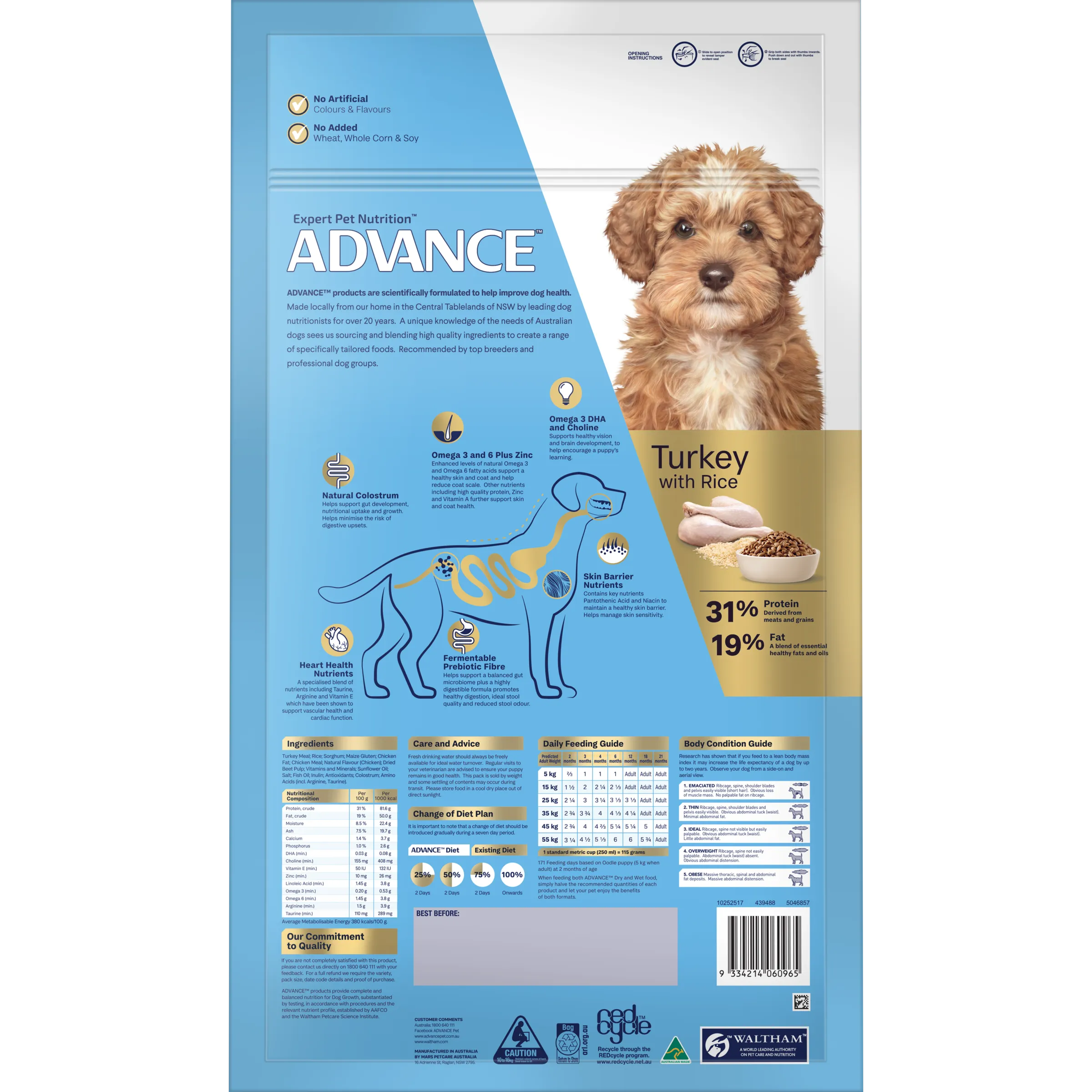 Advance Puppy Turkey And Rice Oodles Dry Dog Food