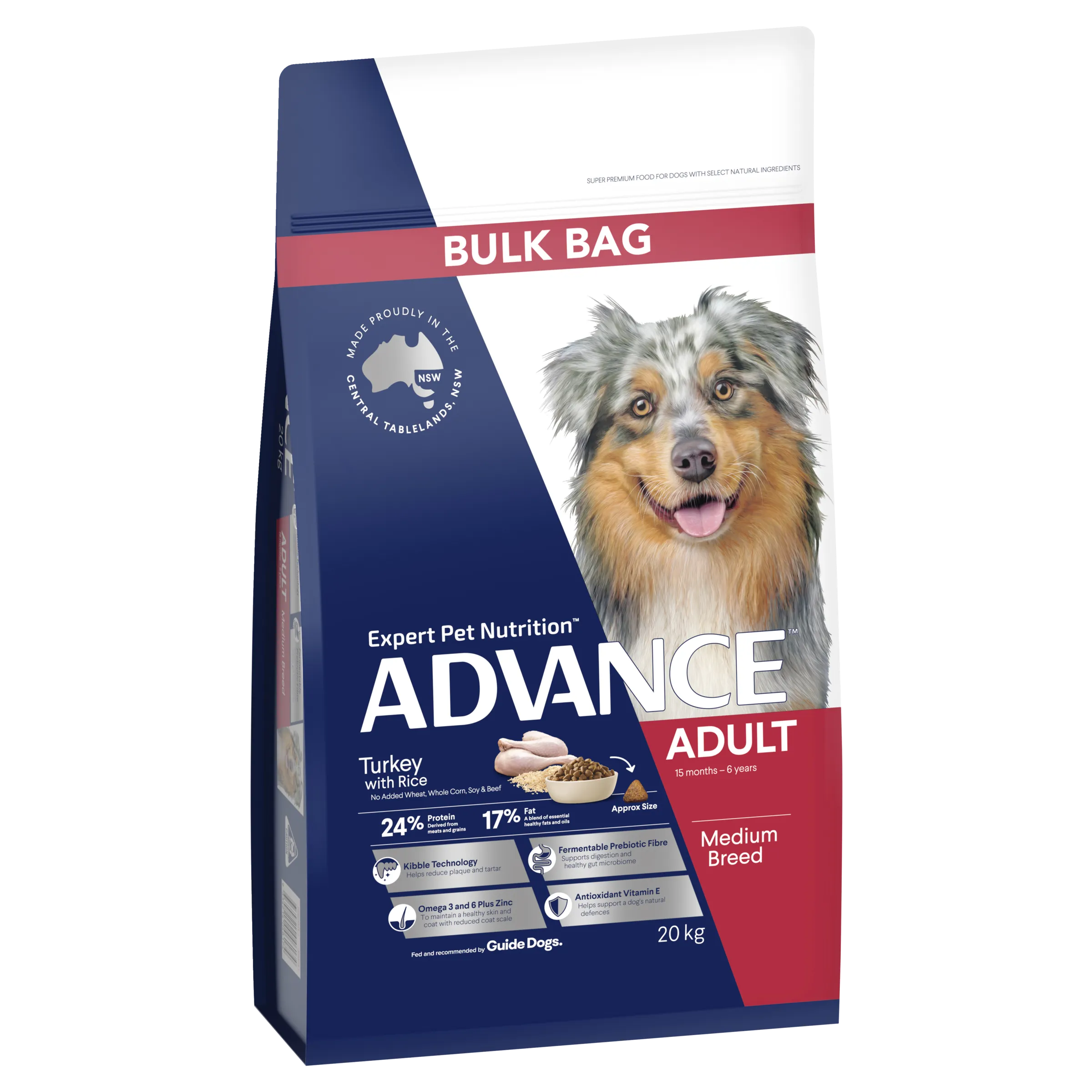 Advance Turkey And Rice Adult Medium Breed Dry Dog Food 20kg