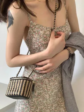 Aiertu Elegant Sexy Floral Slip Dress Women Sweet Slim Korean Style Party Dress Female 2024 Summer Casual Evening Holiday Beach Dress