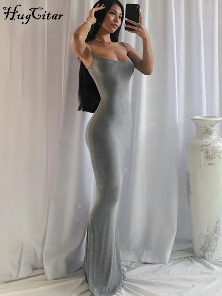 Amozae Satin Slip Sleeveless Backless Slim   Maxi Dress   Spring Women  Party Y2K Concise Bodycon Elegant  Clothing