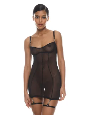 Anoeses: Sia Mesh Dress with Hard Leather Straps - XL, Last One!