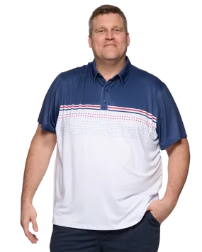 BANNER STARS & STRIPES BLOCKED PERFORMANCE POLO BIG & TALL