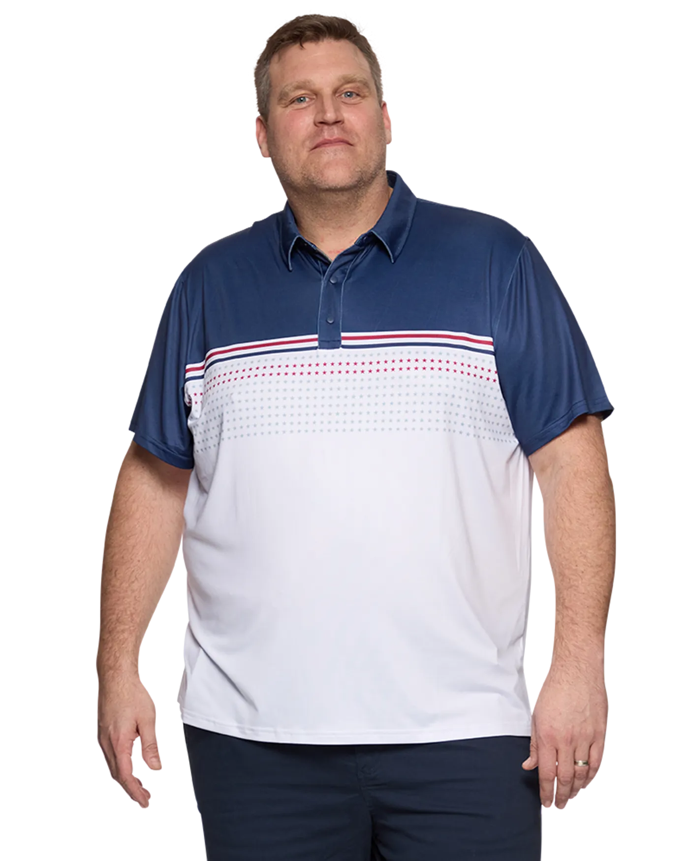 BANNER STARS & STRIPES BLOCKED PERFORMANCE POLO BIG & TALL