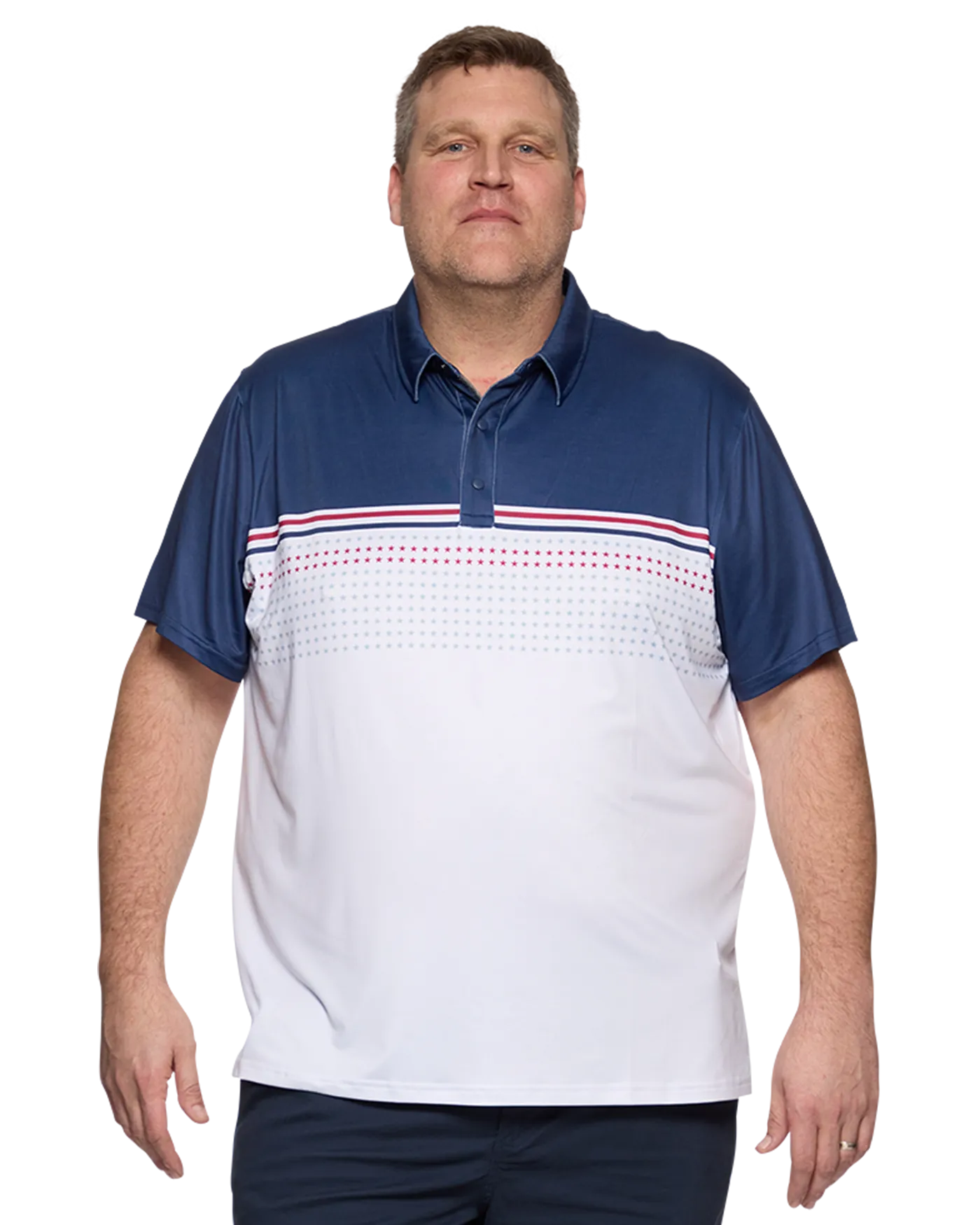 BANNER STARS & STRIPES BLOCKED PERFORMANCE POLO BIG & TALL