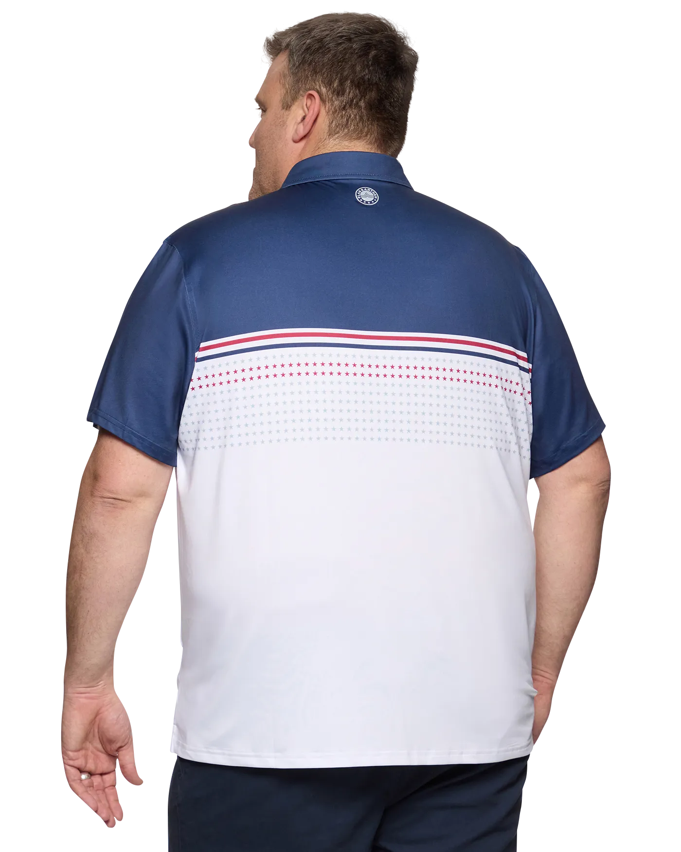 BANNER STARS & STRIPES BLOCKED PERFORMANCE POLO BIG & TALL