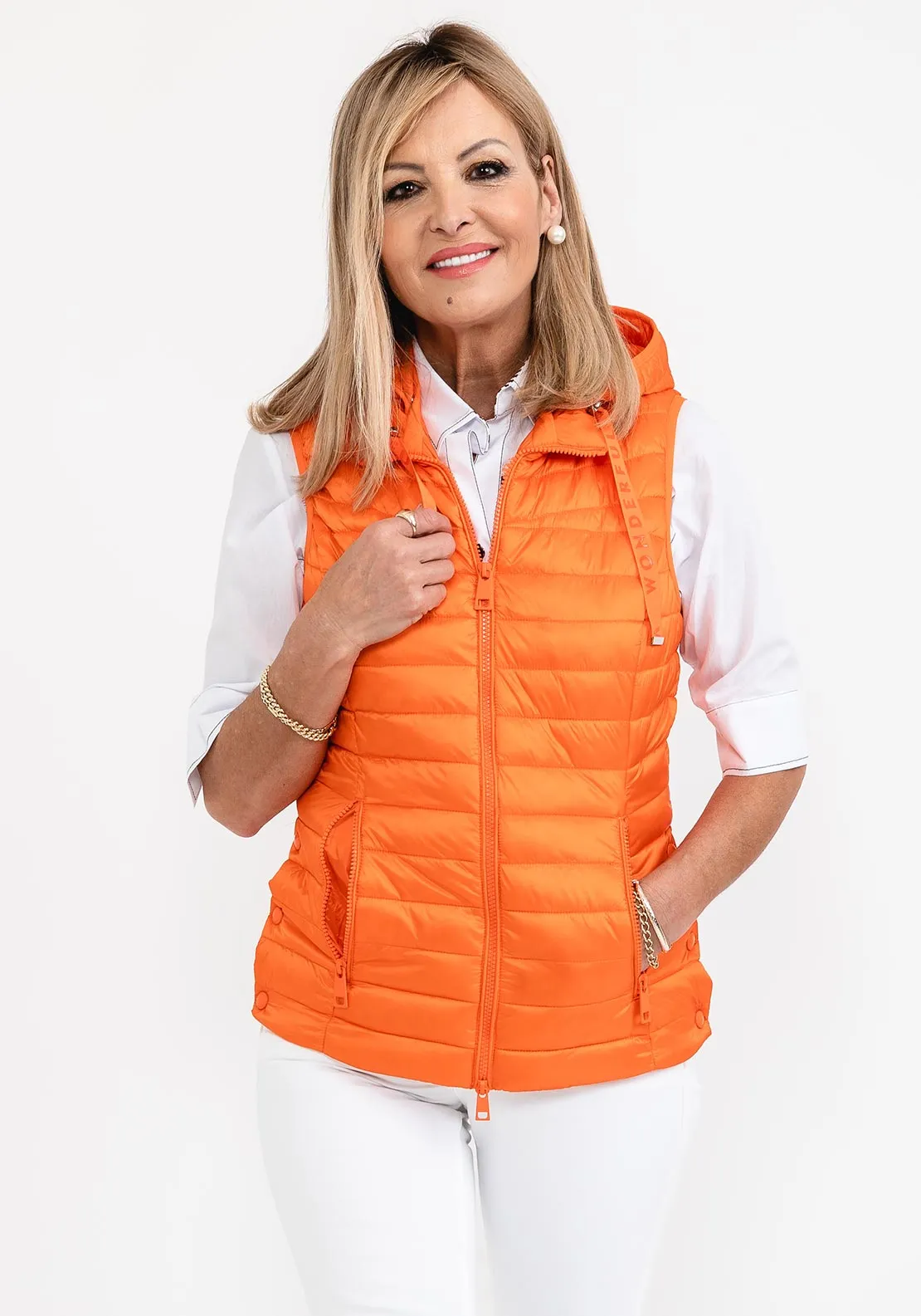 Barbara Lebek Down Free Quilted Gilet, Orange