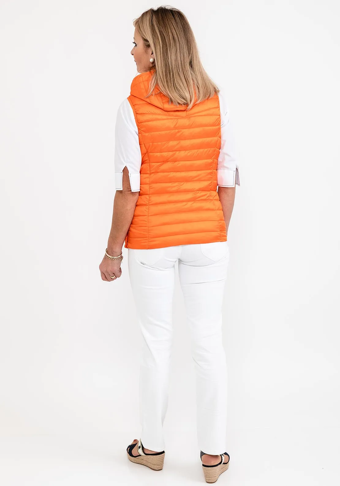 Barbara Lebek Down Free Quilted Gilet, Orange