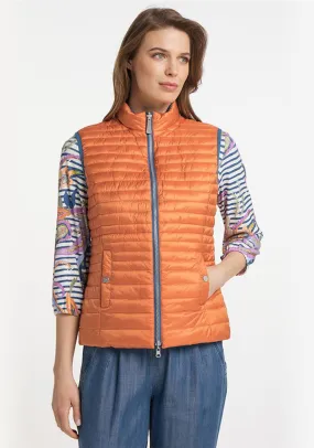 Barbara Lebek Reversible Short Gilet, Orange & Blue