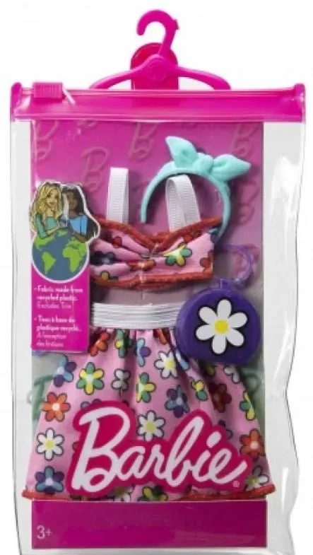 Barbie Fashion Outfit Flowery Dress and Accessories