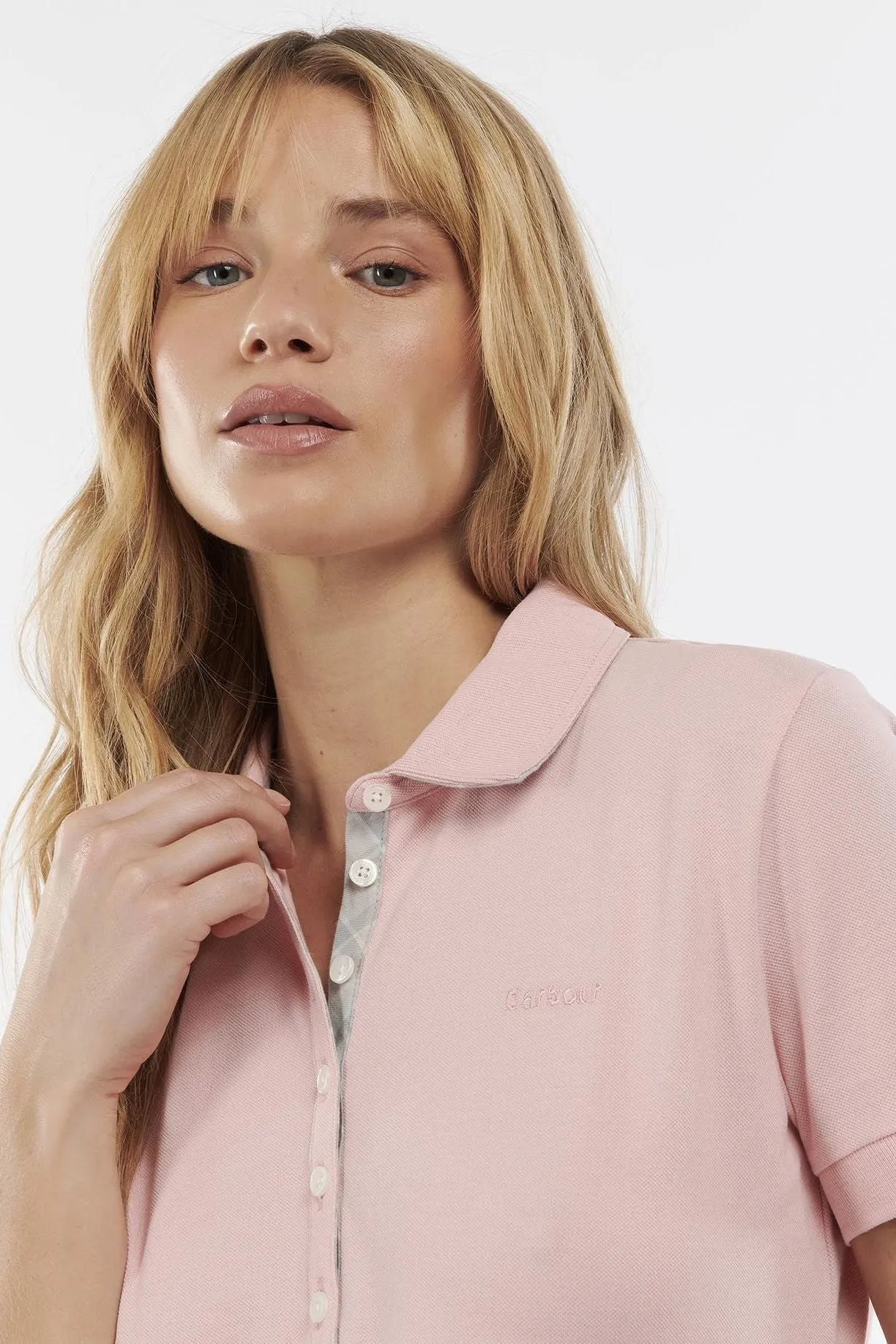 Barbour ladies Polo top Portsdown in Petal Pink LML0634PI13