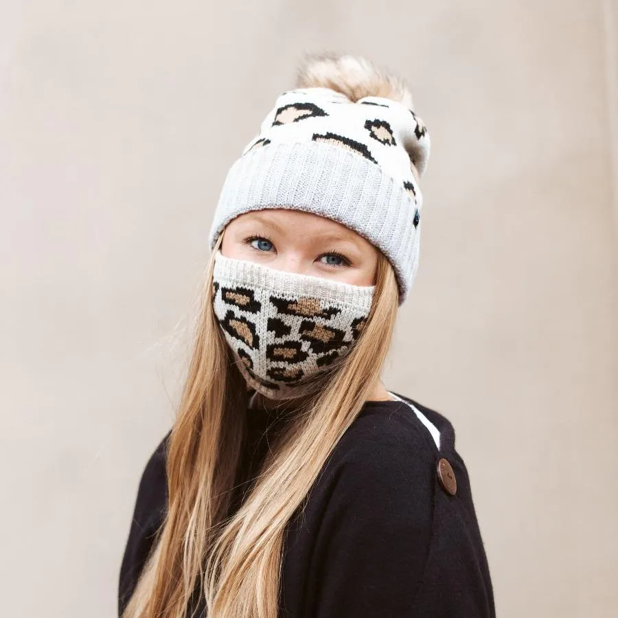 Beanie   Mask Leopard Set