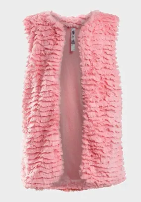 Beautees - Girls Super Soft Bodywarmer Faux Fur Pink Gilet