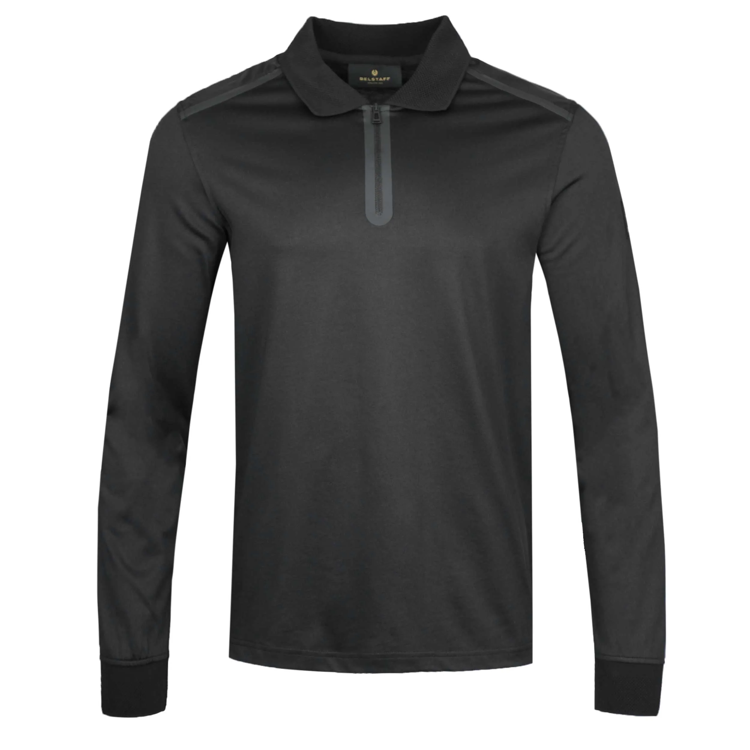 Belstaff Shuttle Long Sleeve Polo Shirt in Black