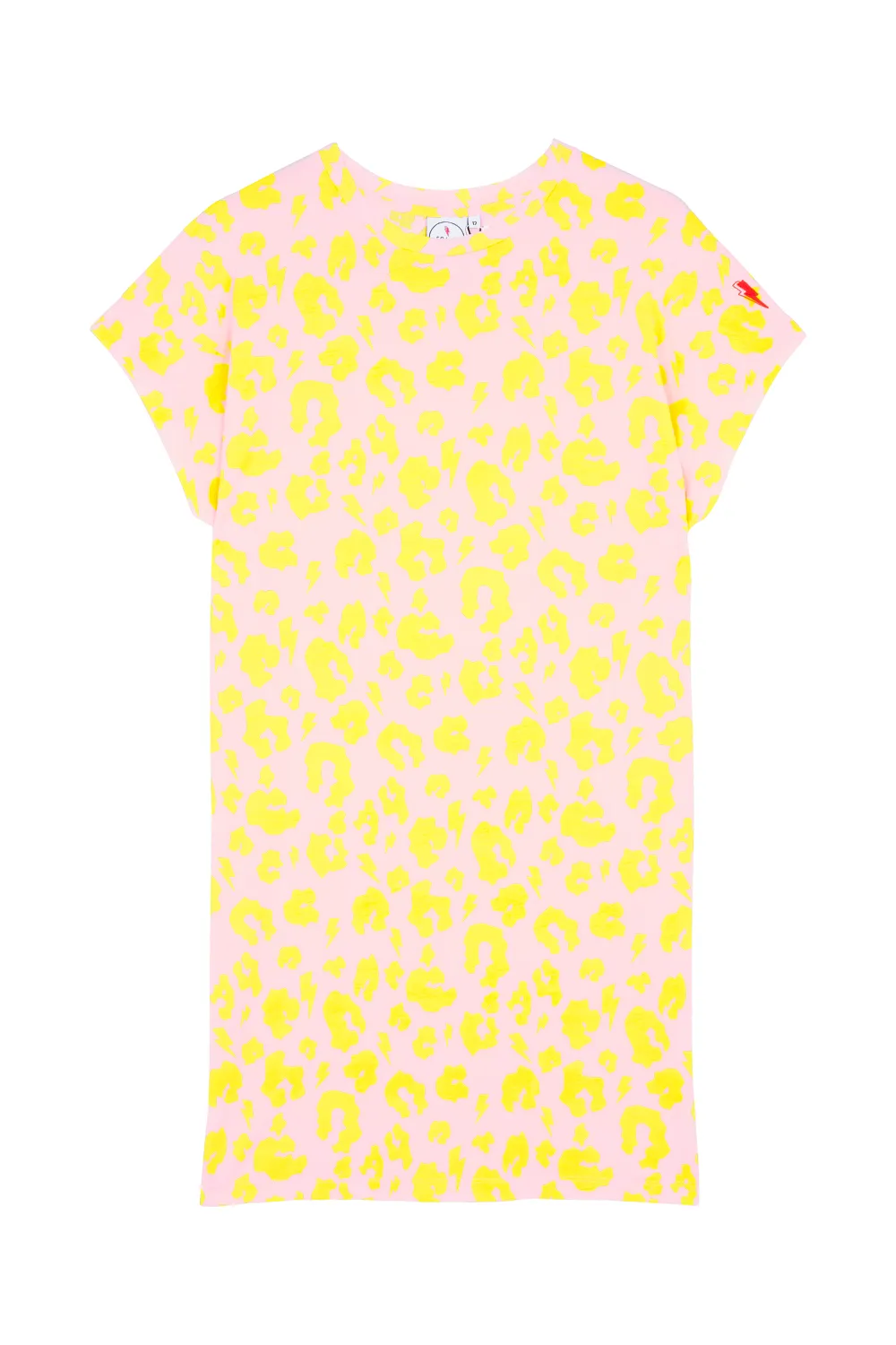 Blush with Yellow Leopard T-Shirt Dress