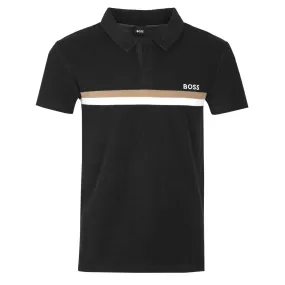 BOSS Terry Shirt Polo Shirt in Black