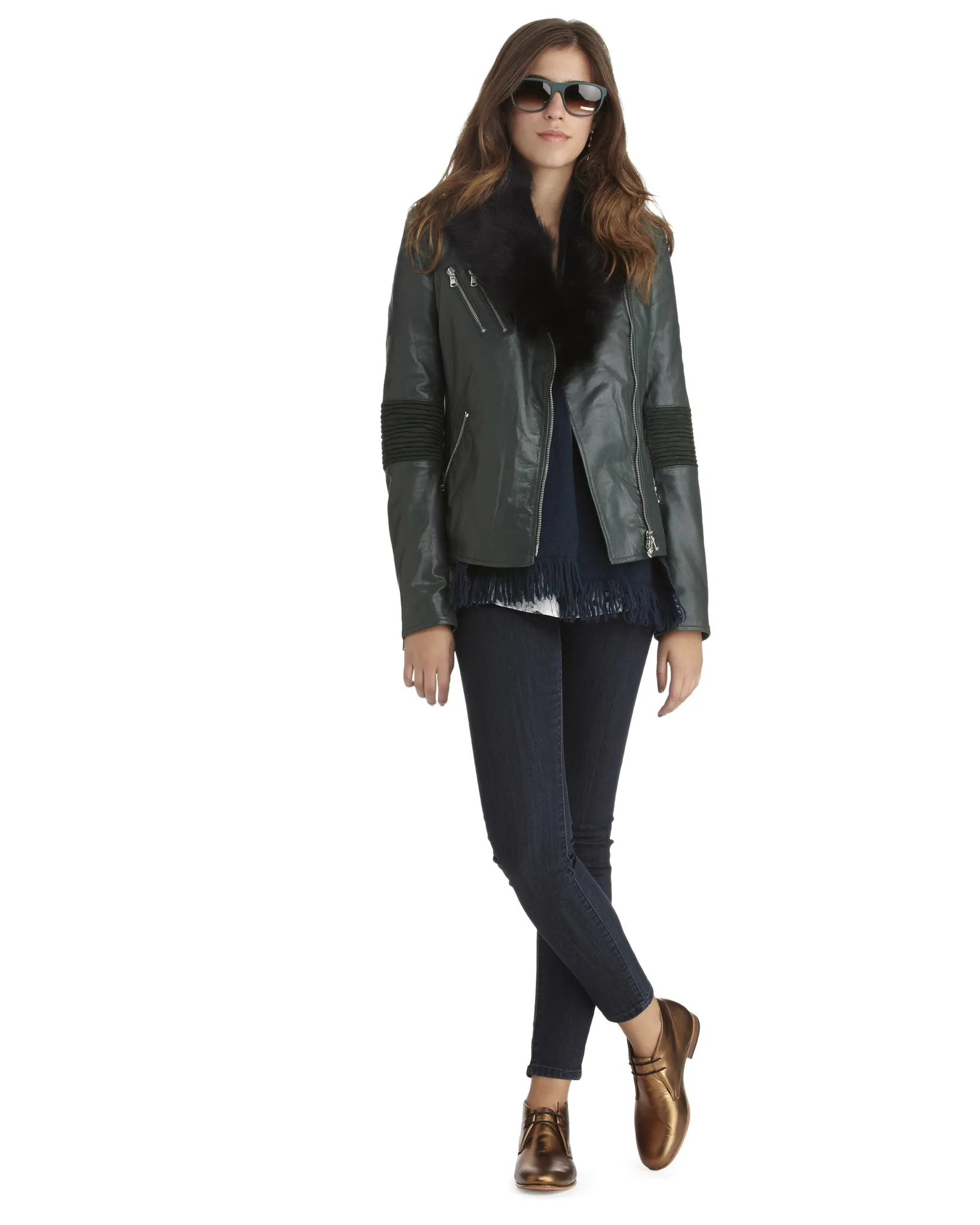 Brogden Leather Moto Jacket | British Green - FINAL SALE