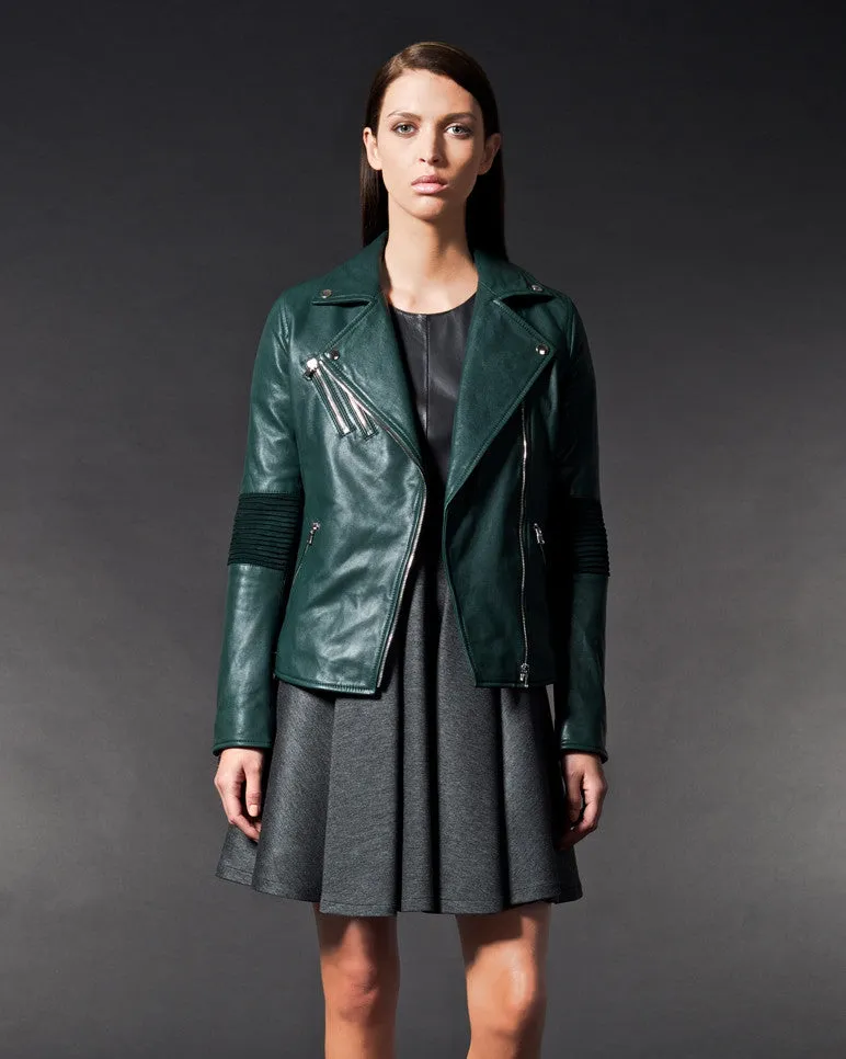 Brogden Leather Moto Jacket | British Green - FINAL SALE