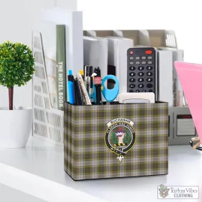 Buchanan Dress Tartan Pen Holder with Family Crest