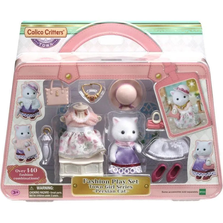 Calico Critters Fashion Playset Persian Cat, Dollhouse Playset with Figure and Fashion Accessories