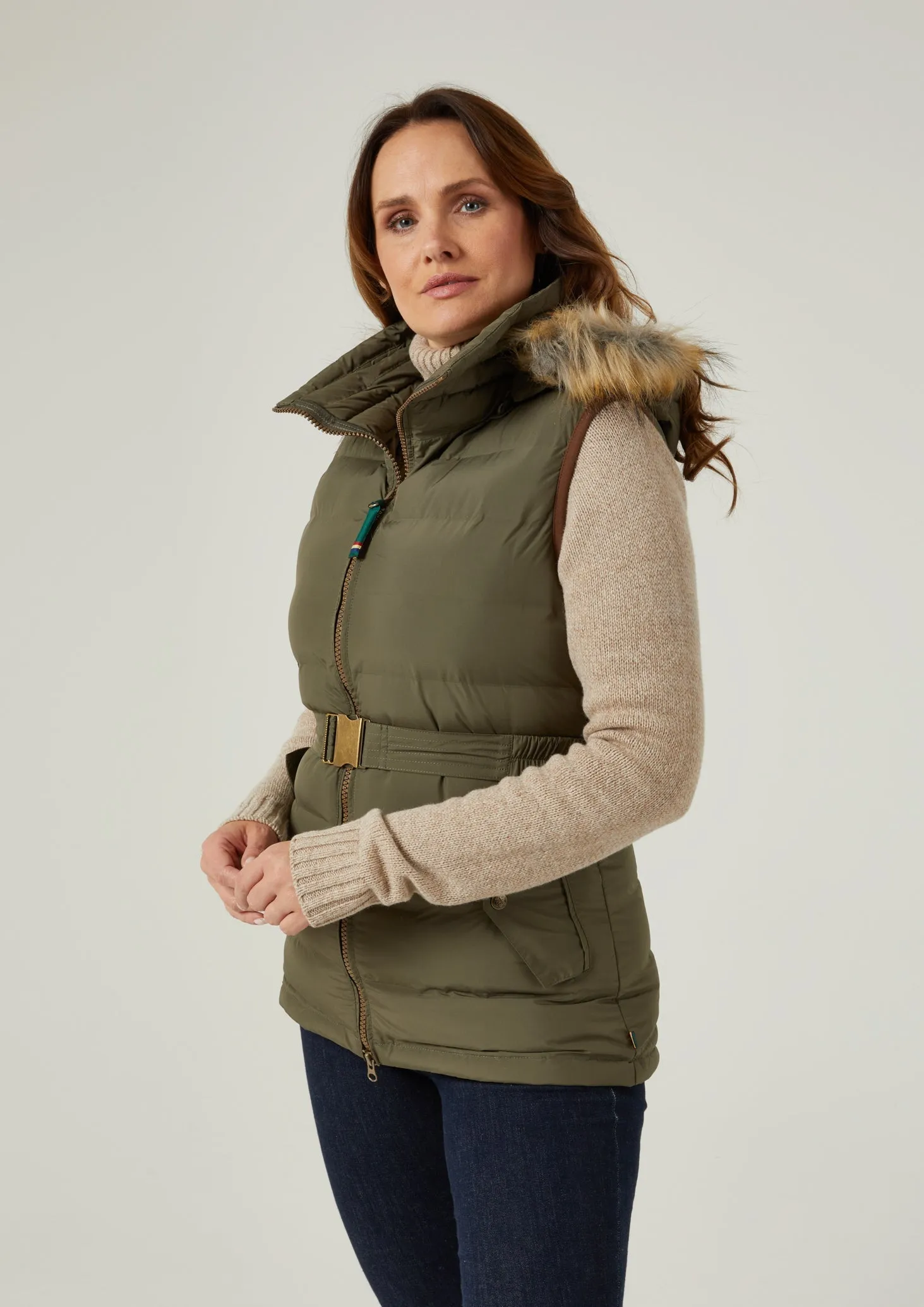 Calsall Ladies Olive Gilet - Regular Fit