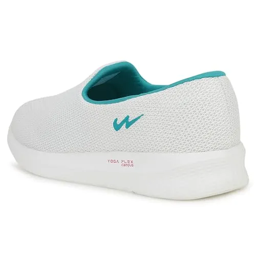 Campus Women's Zoe Plus WHT/T.BLU Casual Shoes -5 UK/India