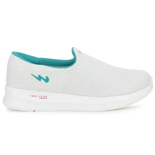 Campus Women's Zoe Plus WHT/T.BLU Casual Shoes -5 UK/India