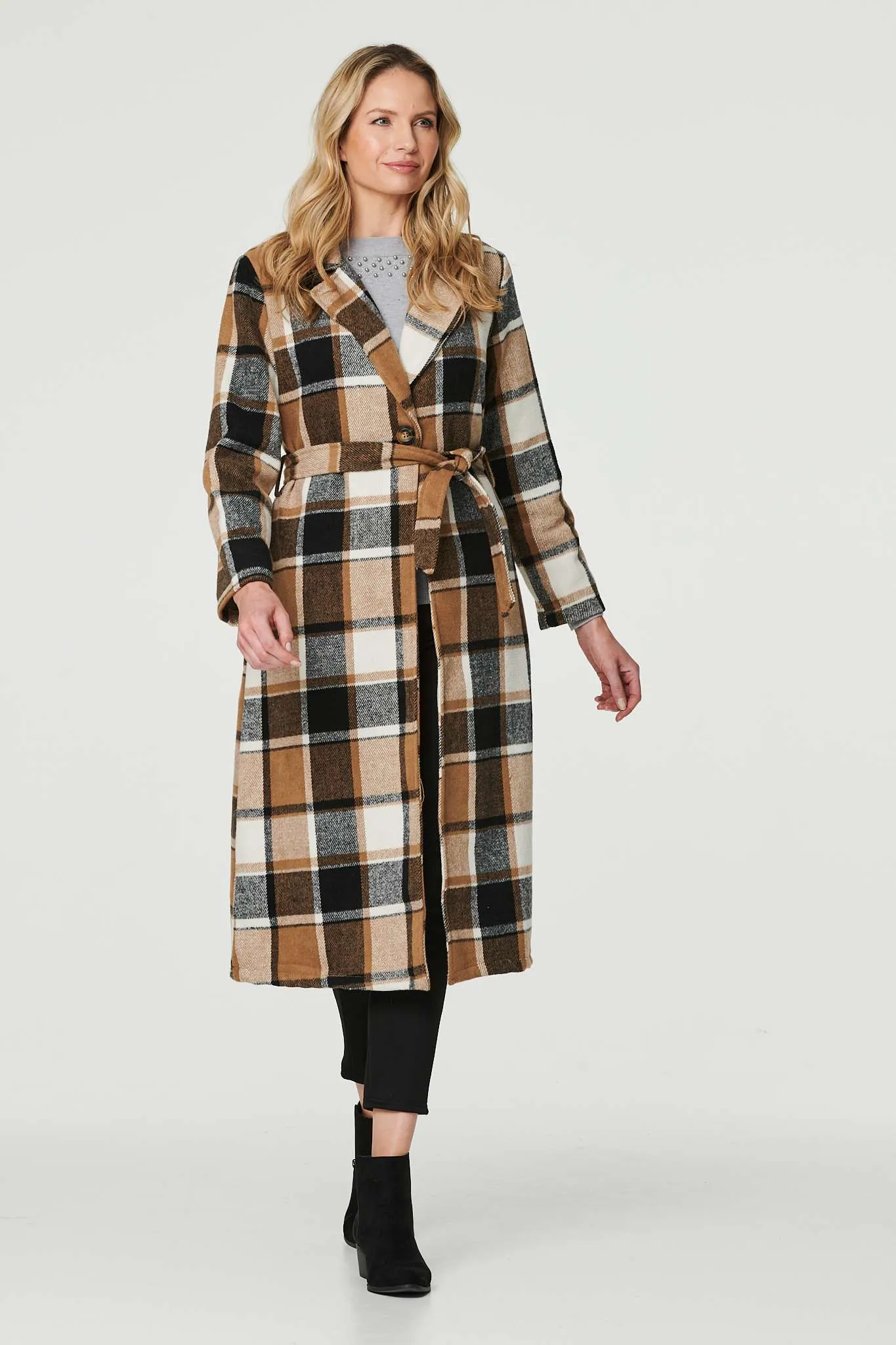 Checked Longline Tailored Coat