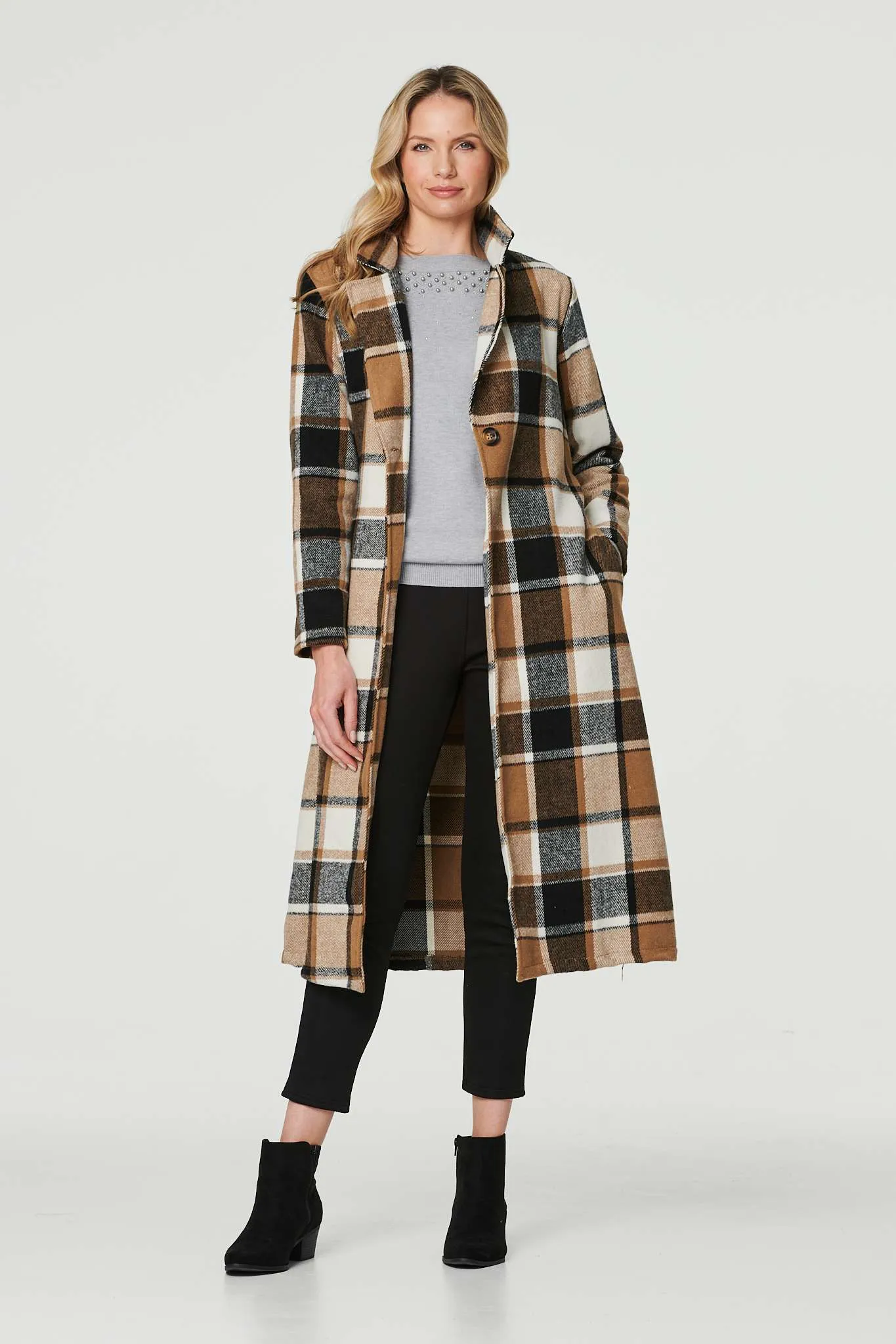 Checked Longline Tailored Coat