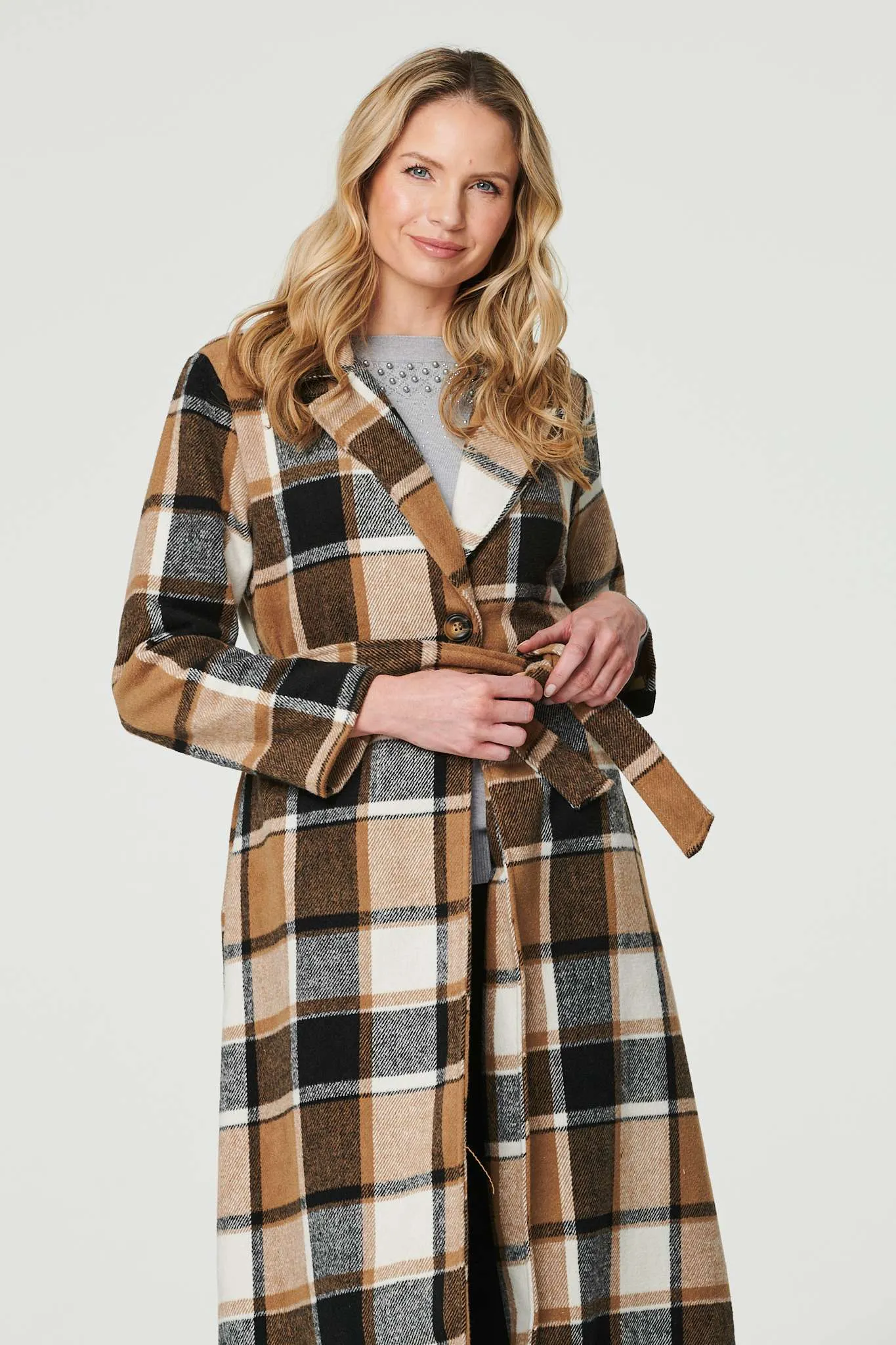 Checked Longline Tailored Coat