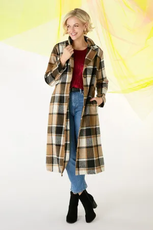 Checked Longline Tailored Coat