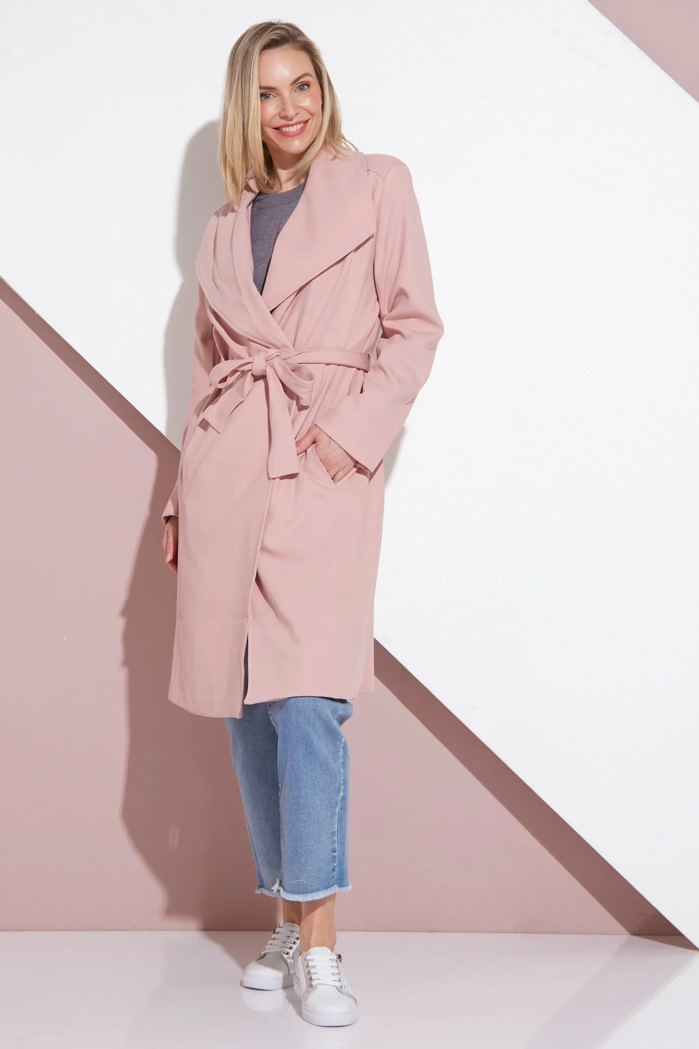 Christina Wrap Coat - Pink