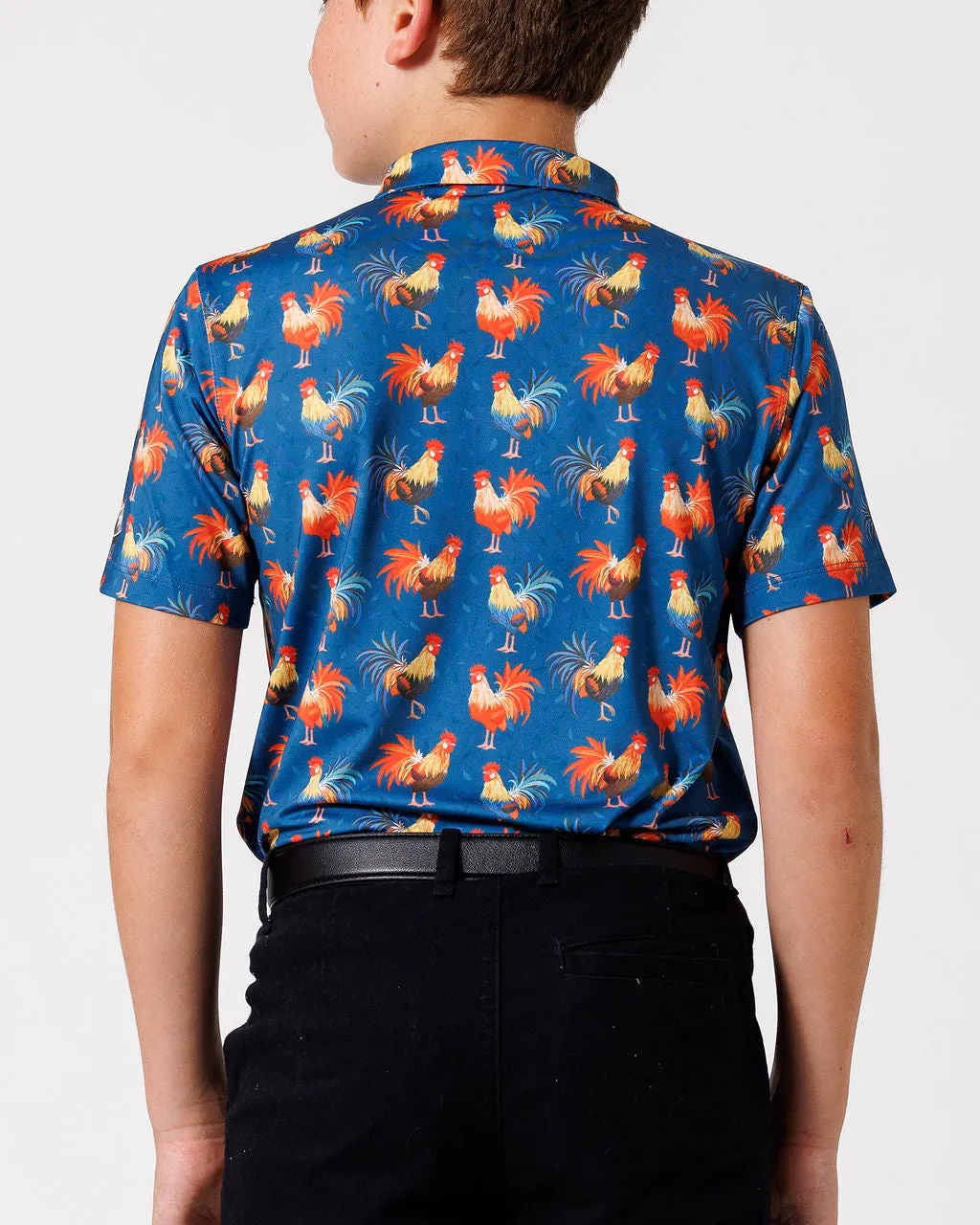 Cocky Rooster (Navy) Boy's Polo