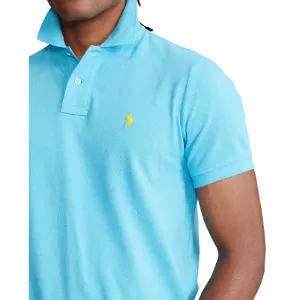 Custom Fit Mesh Polo - Turquoise (Yellow Pony)