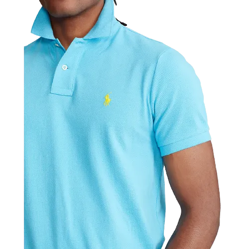 Custom Fit Mesh Polo - Turquoise (Yellow Pony)