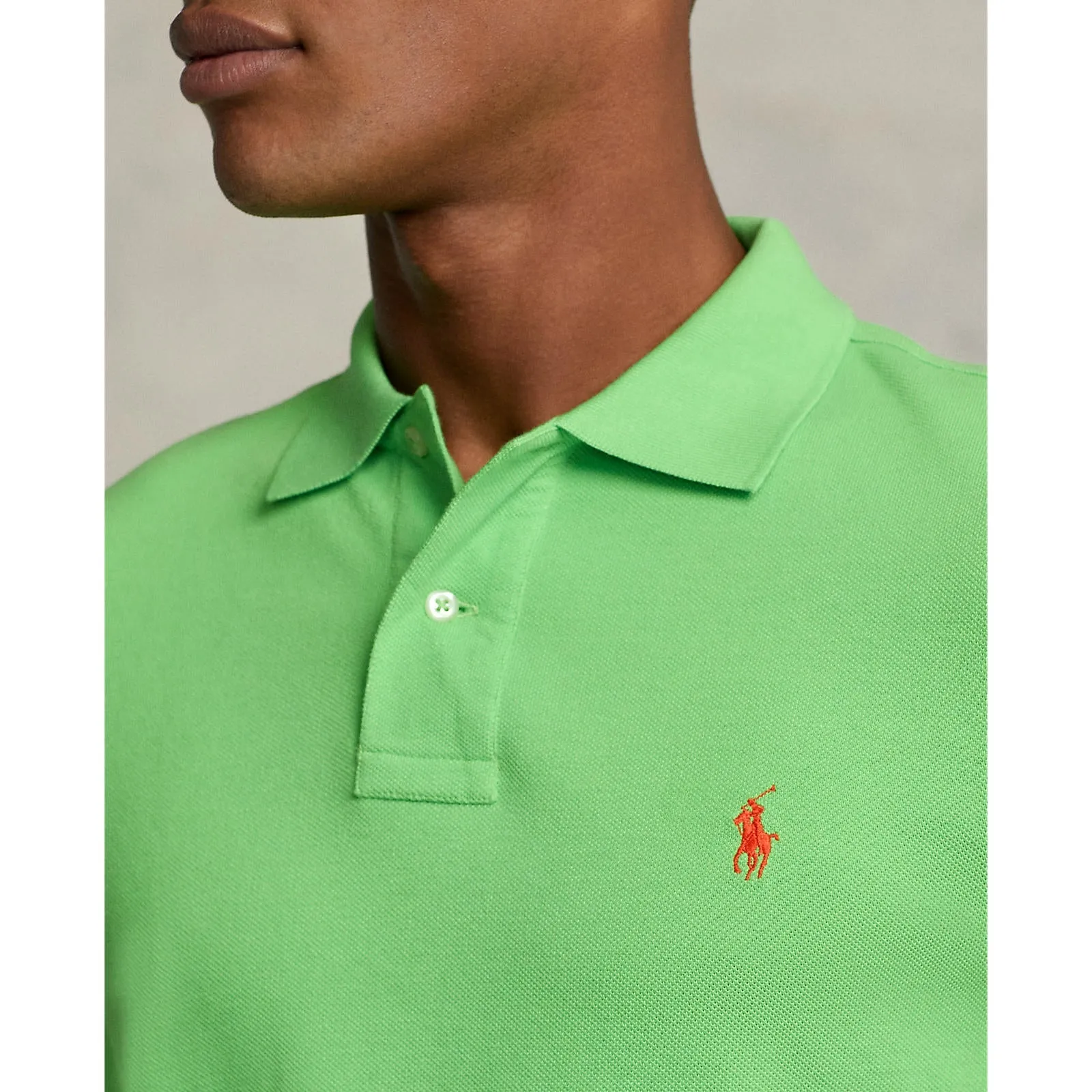 Custom Slim Fit Mesh Polo Shirt - Kiwi Lime