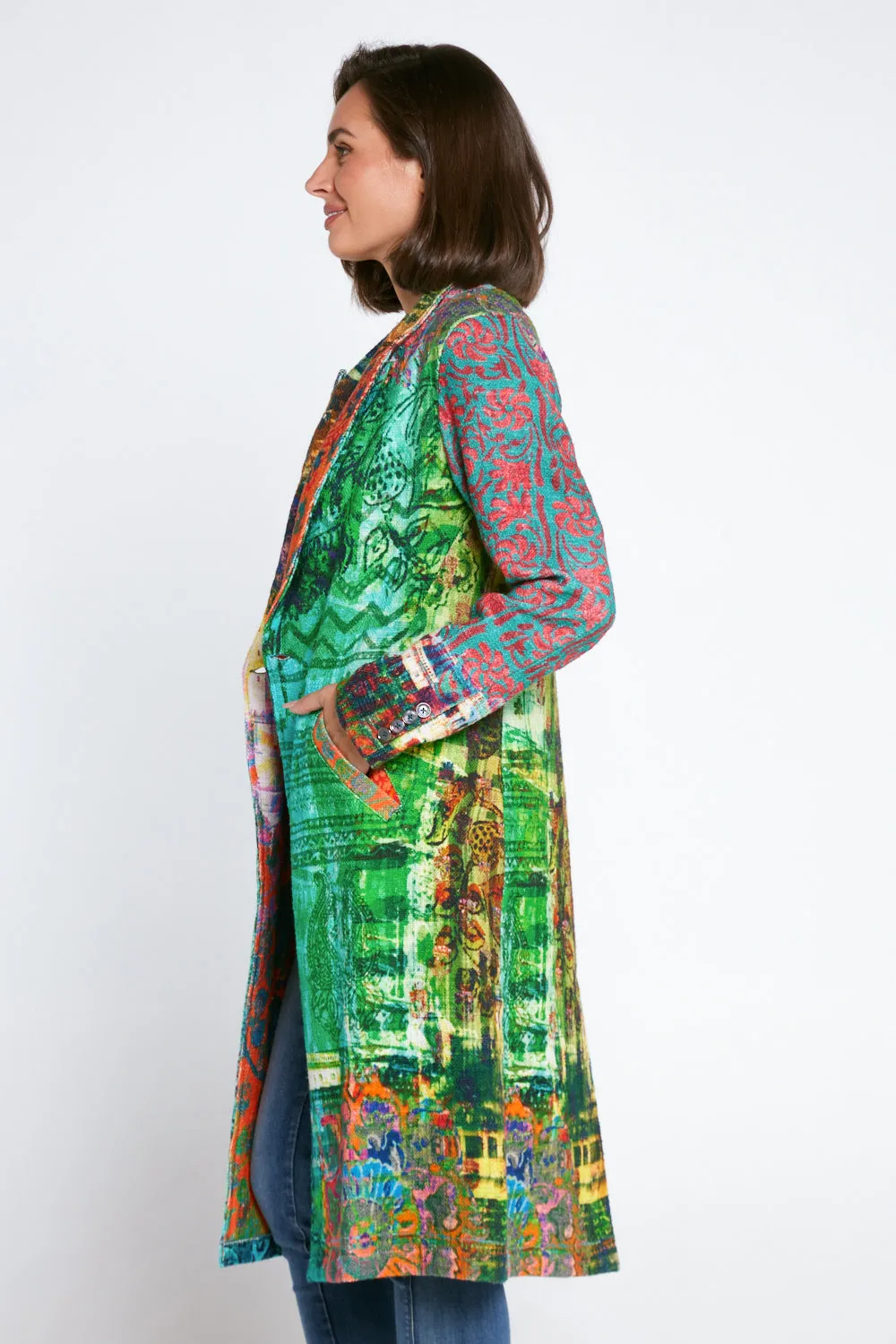 Digital Print Long Cotton Coat - Marrakesh Mirage