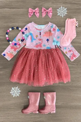 Dinosaur Winter Wonderland Tutu Dress