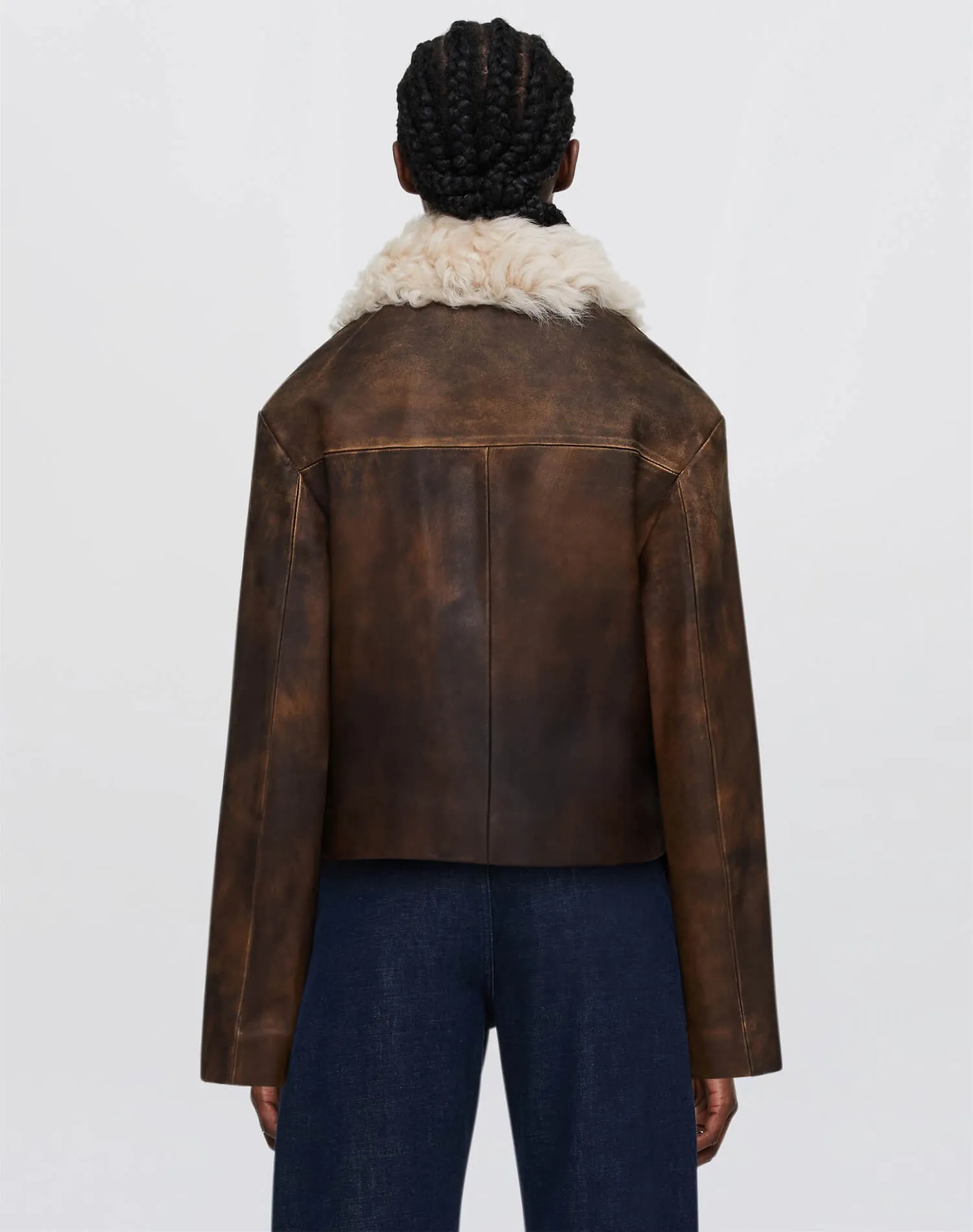 Distressed Aviator Shearling - Brown