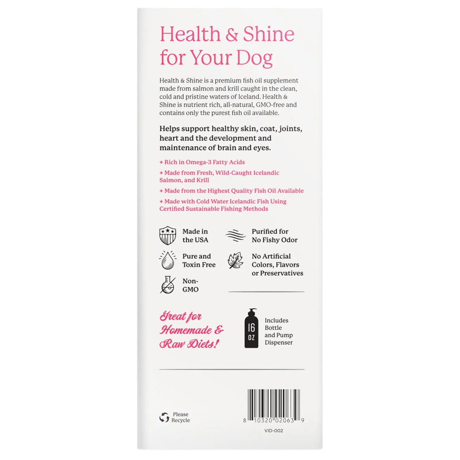 Dr. Harvey's Health and Shine Salmon & Krill Fish Oil Supplement for Dogs