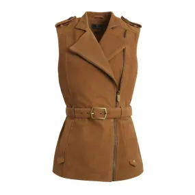 Fairfax & Favor Primrose Ladies Suede Gilet - Tan