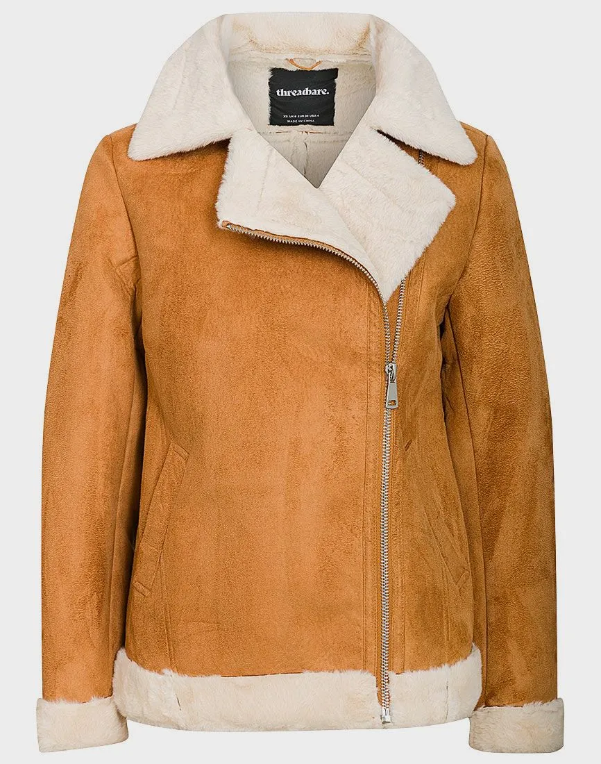 Faux Fur Lined Shearling Jacket